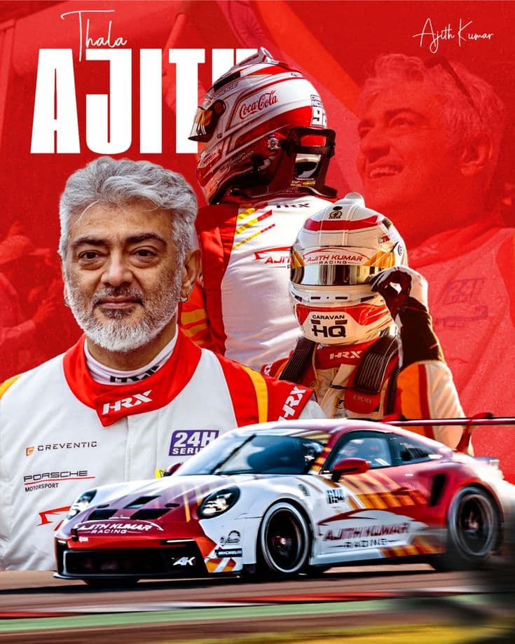 Ajith Kumar in FIA Formula 2 championship paddock with team