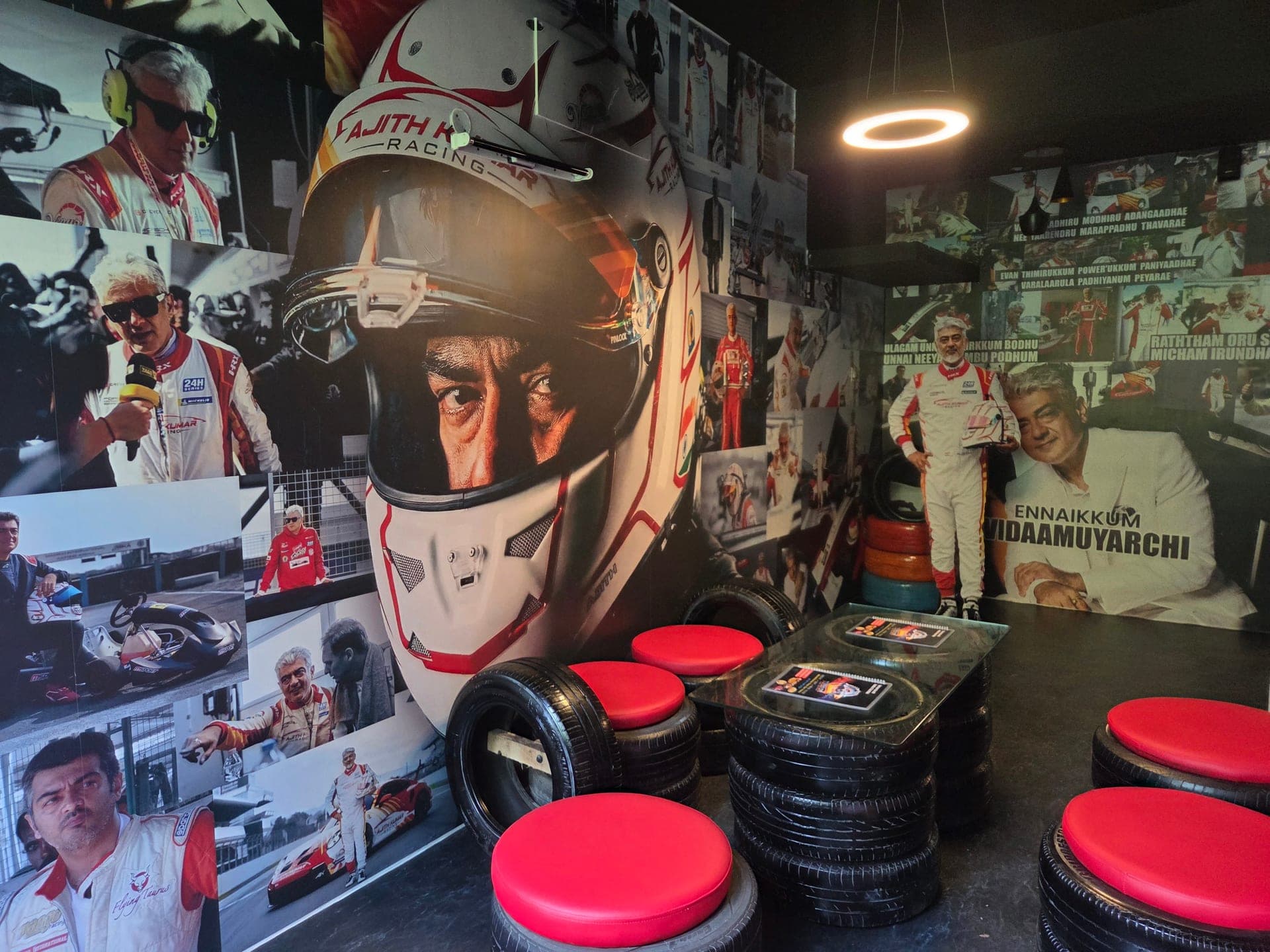 The Wheels Turbo Cafe racing garage interior and dining atmosphere in RS Puram Coimbatore